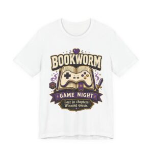Bookworm Game Night T-Shirt — "Lost in Chapters, Winning Quests" Gamer Book Lover Tee